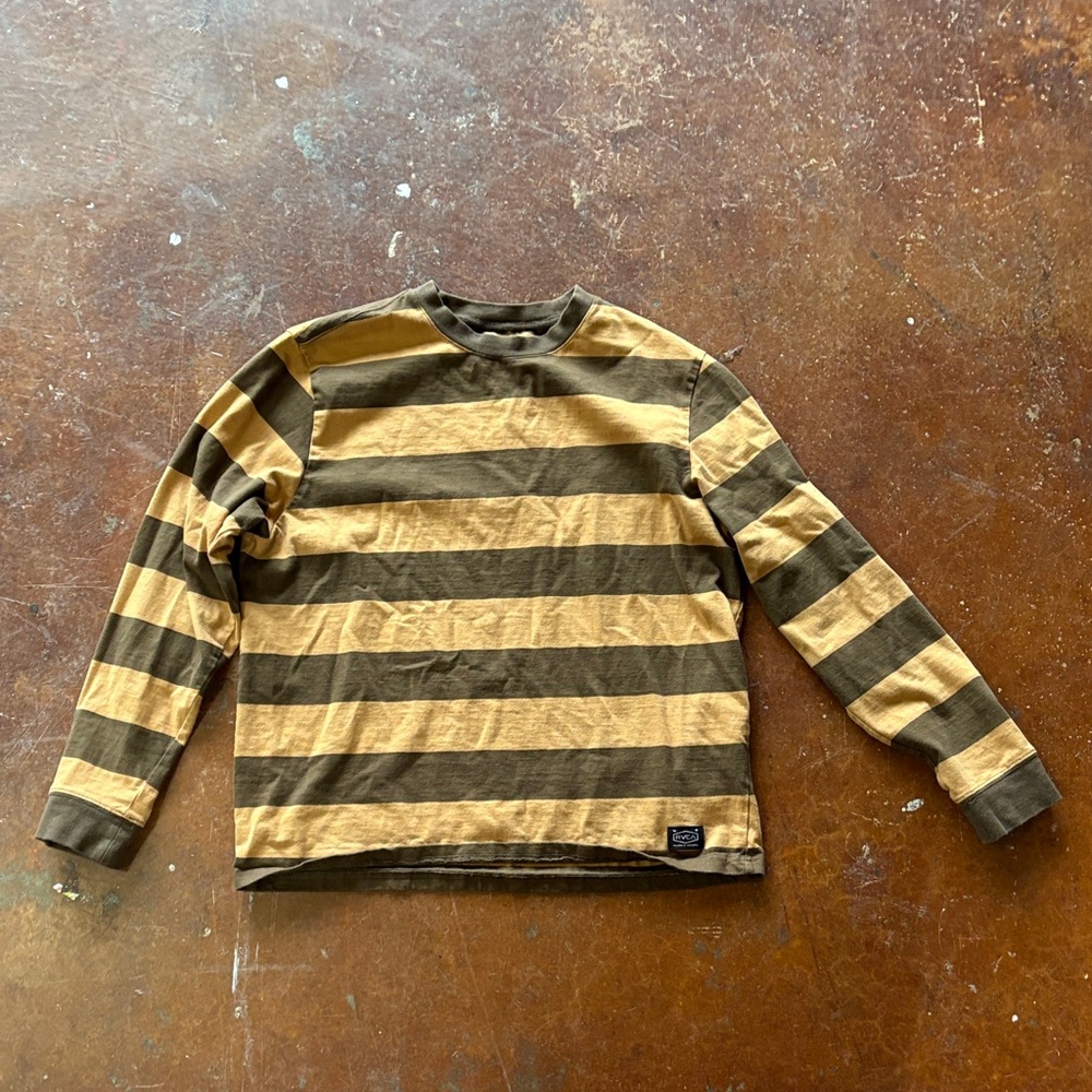 RVCA Brown and Tan Striped Shirt